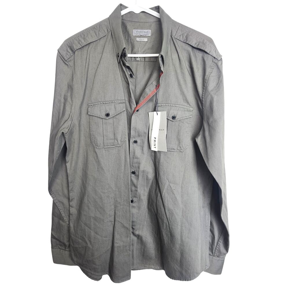 Zara Mens Graphic Shirt Size L Streetwear Stop Looking For Answers Grunge Skater - Picture 2 of 10